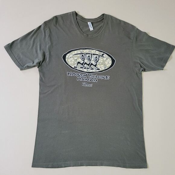 Women's Olive Graphic Maui Hawaii Short Sleeve Pullover Tee - Picture 1 of 9